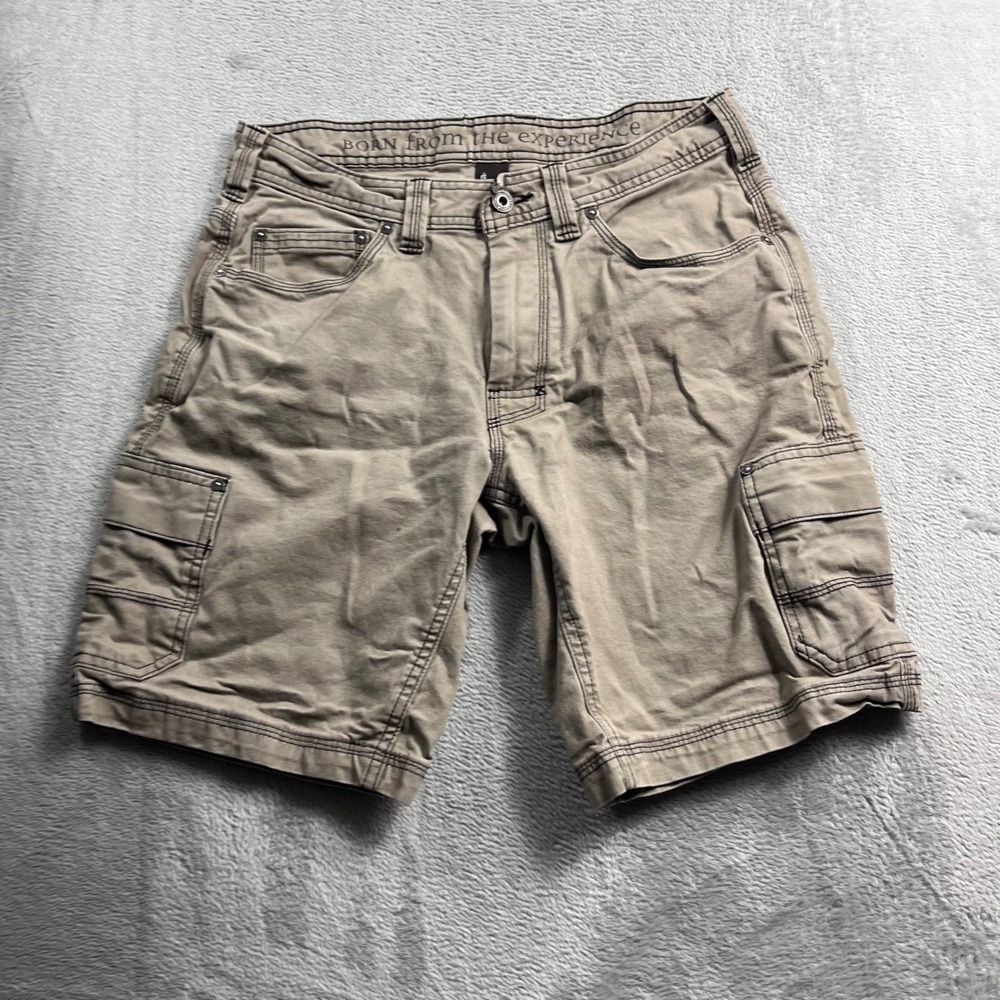 Prana Mens Cargo Shorts Tan Khaki Size 30 Outdoor Hiking Cotton Canvas